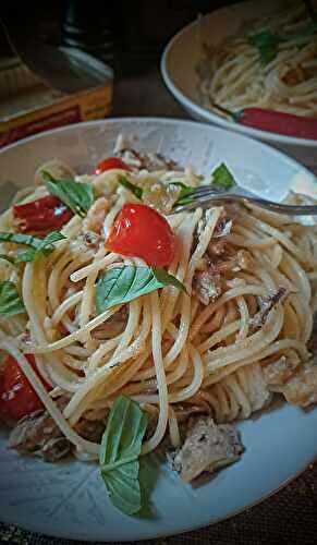 Recette économique de spaghettis aux sardines en boîte