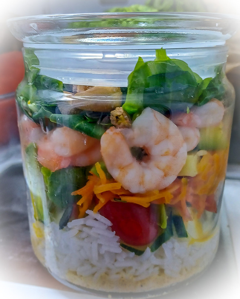 Salad jar à la crevette