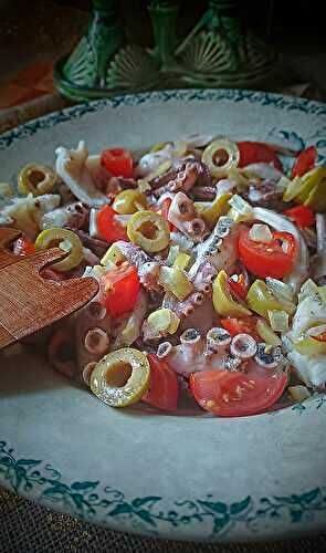 Salade de poulpes au citron confit et olives vertes