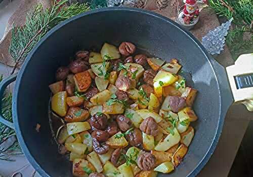 Poêlée de Pommes de Terre Sautées et Marrons : La Garniture Parfaite pour les Réveillons !