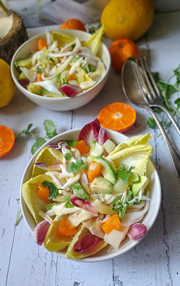 Salade d'aile de Raie aux Agrumes et Endives Croquantes 