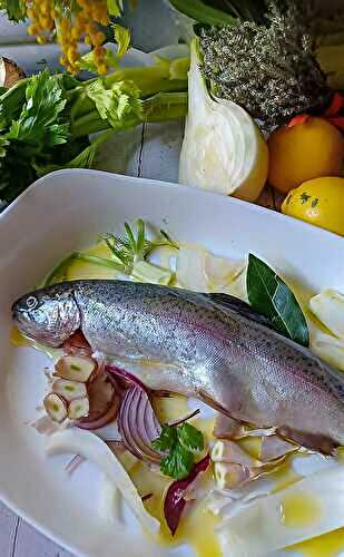 Truite des Pyrénées Rôtie, à l'Huile d'Olive, Sauce aux Agrumes 