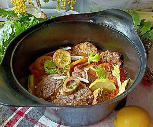 Mijoté de Jarret de Veau au Citron et à la Tomate 