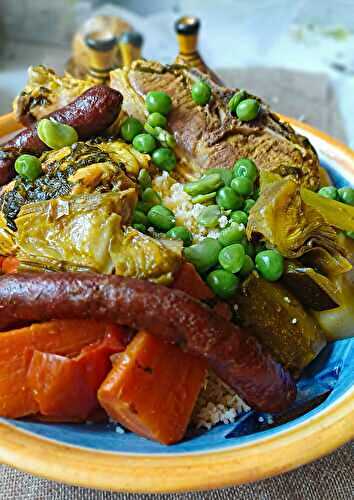 Recette du Couscous Printanier aux petits pois, fèves et artichauts