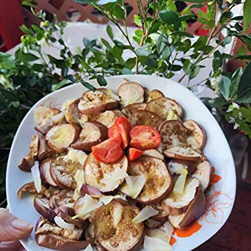 AUBERGINES GRATINÉES AU MICRO-ONDES 