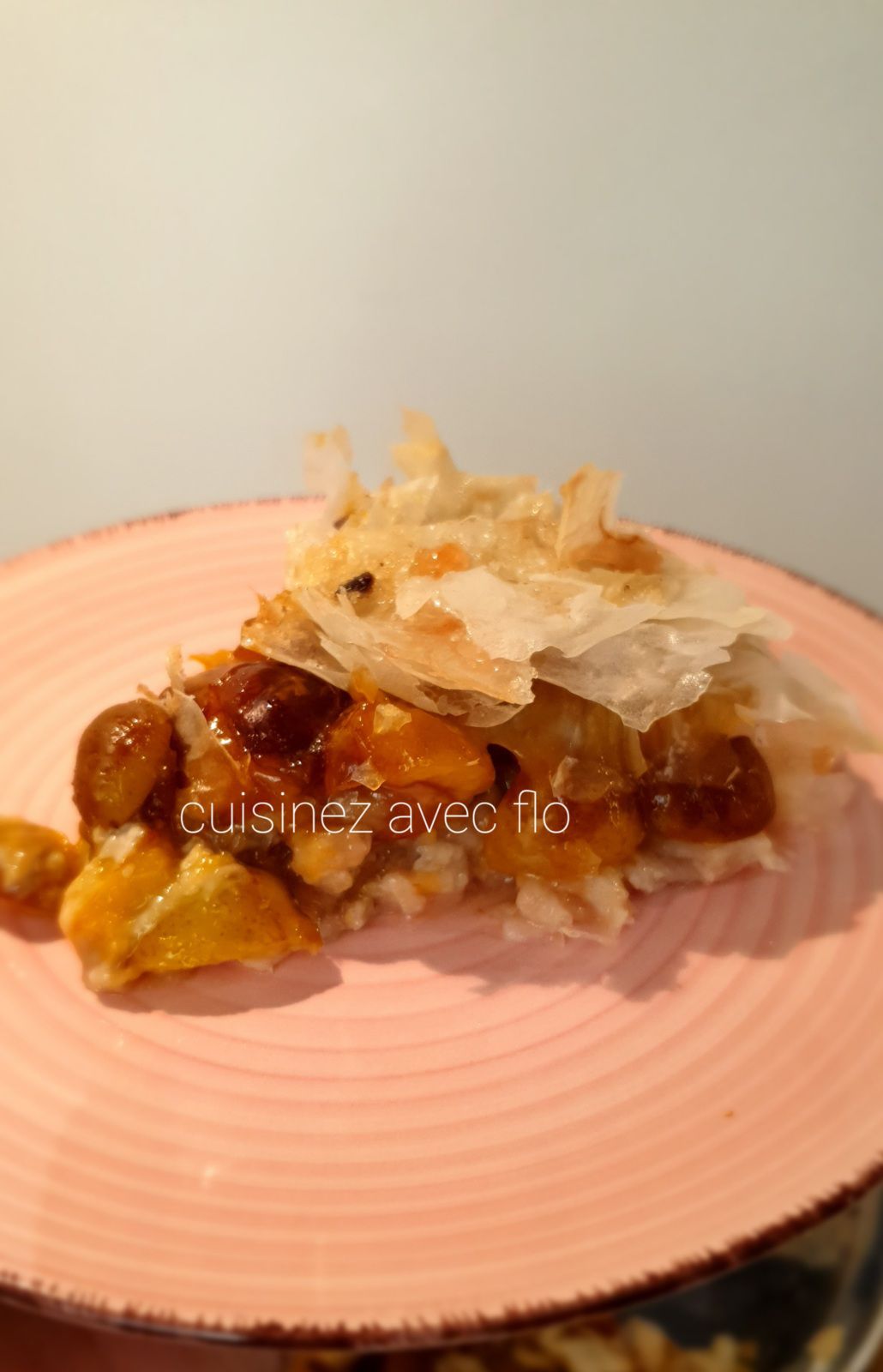 Croustillant de pâte filo aux mirabelles