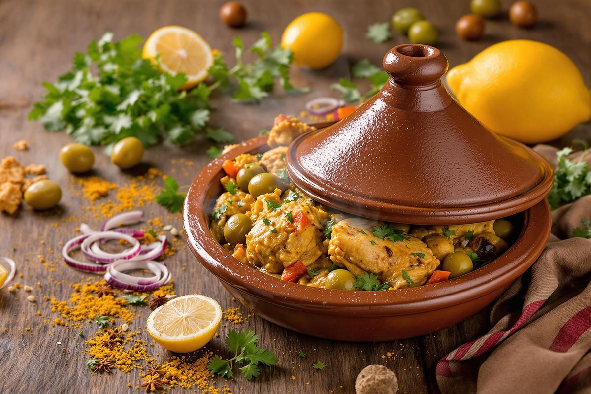 Découvrez la recette facile du tajine de poulet aux olives sans matériel traditionnel