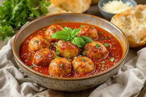 Les boulettes de viande maison avec sauce tomate