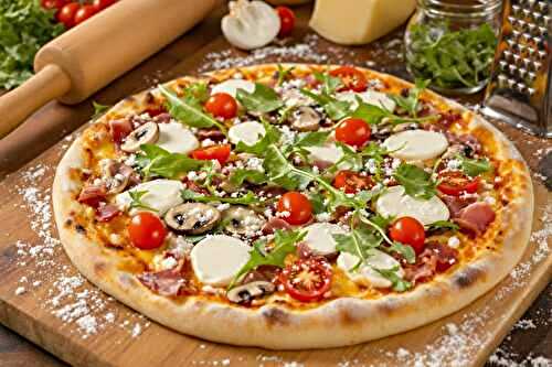 Recette de pizza maison avec pâte toute prête et base crème fraîche