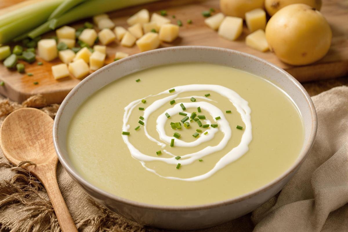 Un début de semaine en douceur avec le velouté de poireaux et pommes de terre