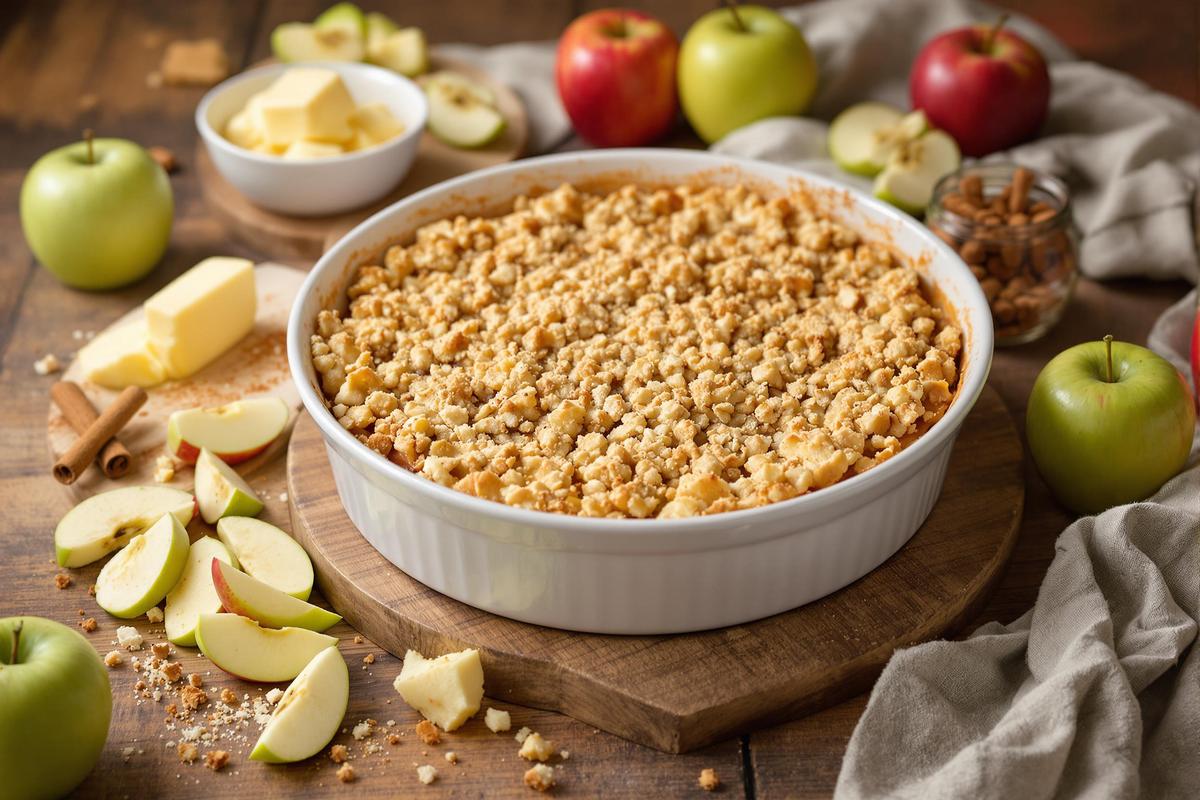 Recette de crumble aux pommes facile et léger