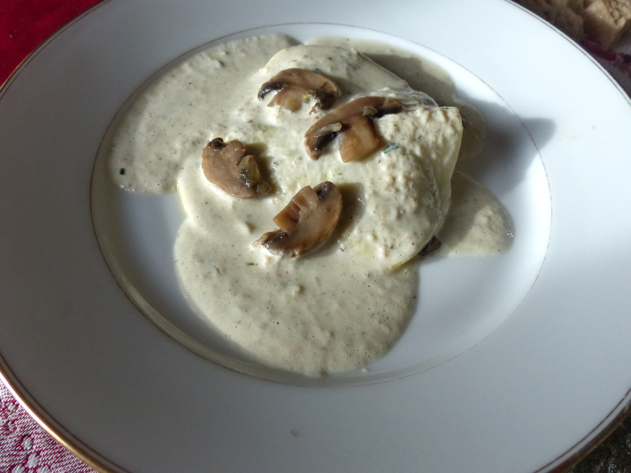 Ravioles ouvertes aux champignons