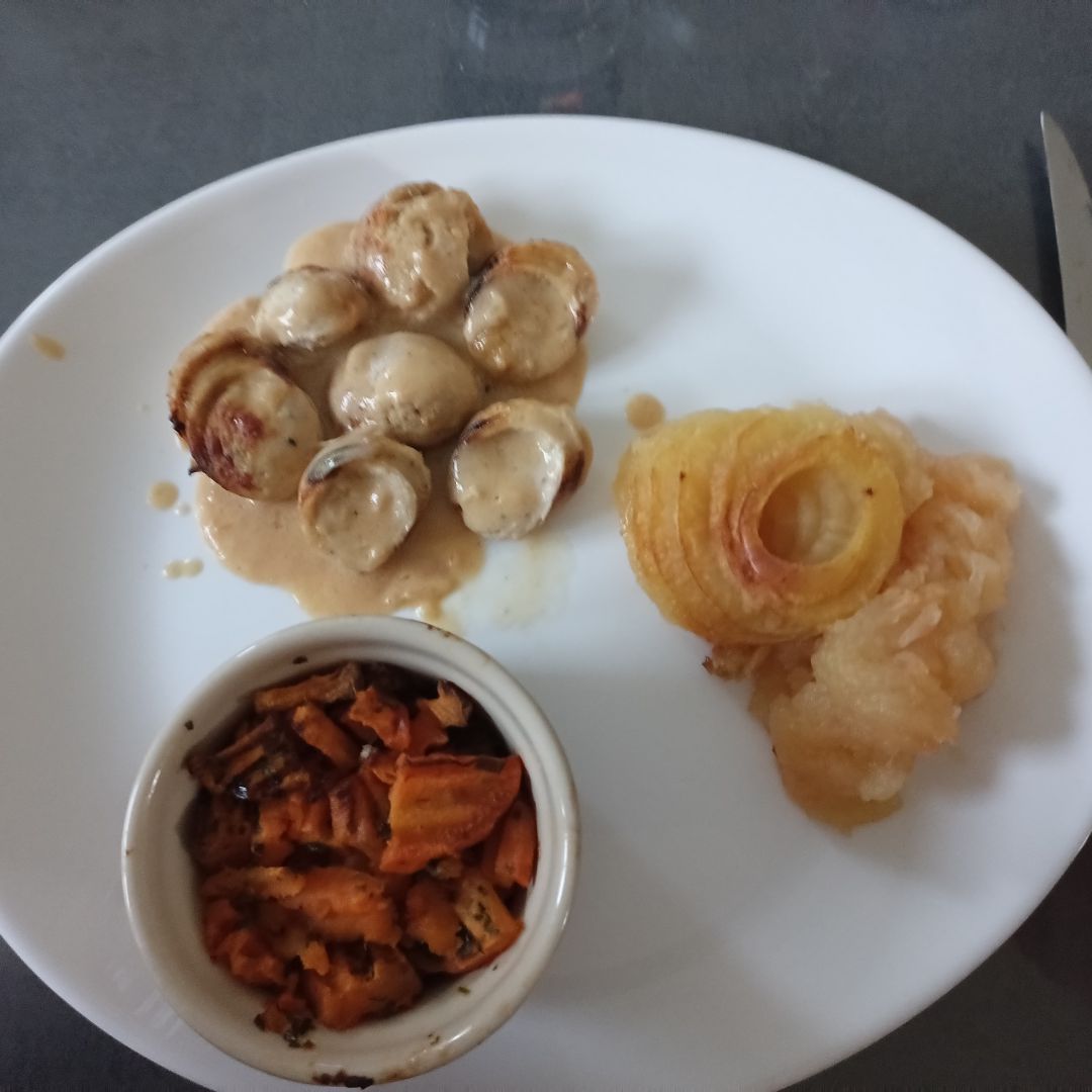 Boudin blanc pommes et patate douce au COMBI NINJA