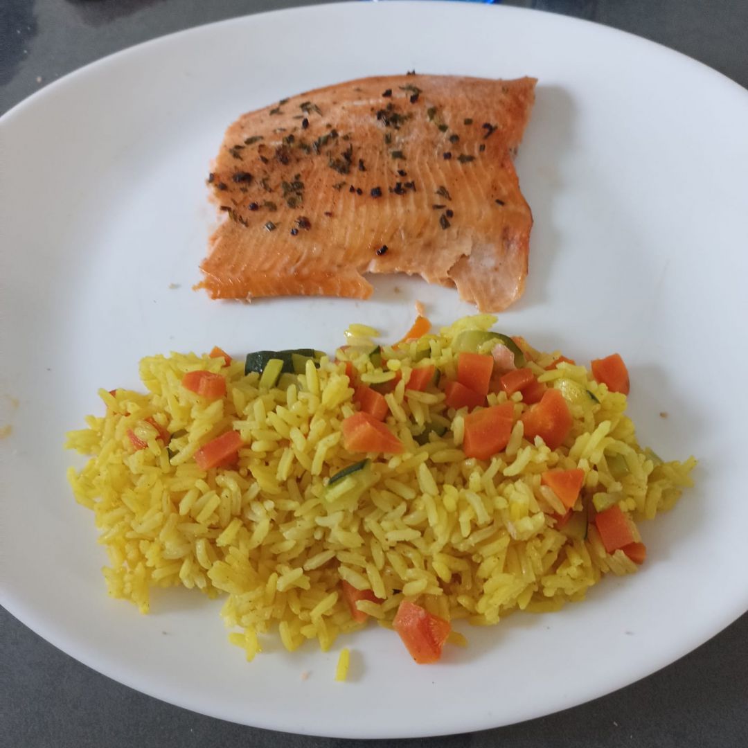 Filets de truite et son riz safrané au combi ninja