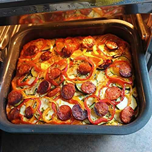 Gratin pdt courgette poivrons chorizo au COMBI NINJA