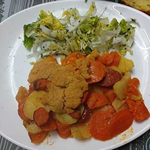 Crumble de carottes pdt chorizo au combi ninja