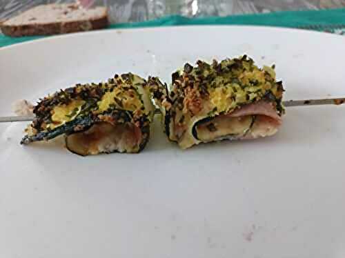 Brochettes de courgettes jambon et Edam