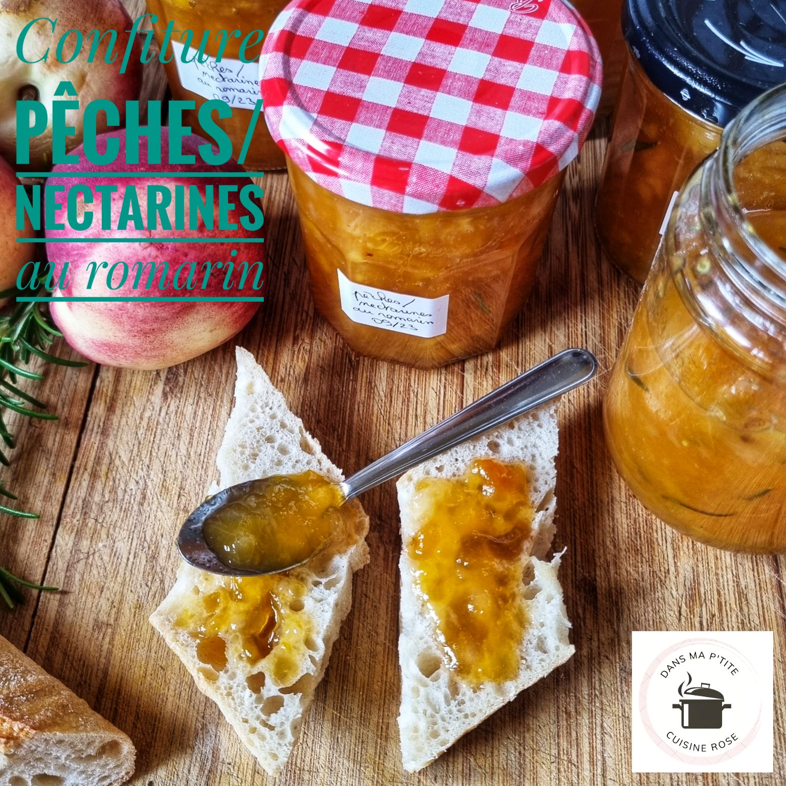 Confiture de pêches et nectarines au romarin (au Companion)