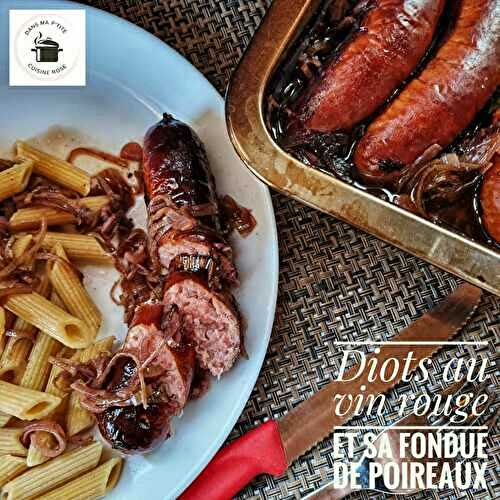 Diots de savoie et sa fondue de poireaux au vin rouge, au barbecue