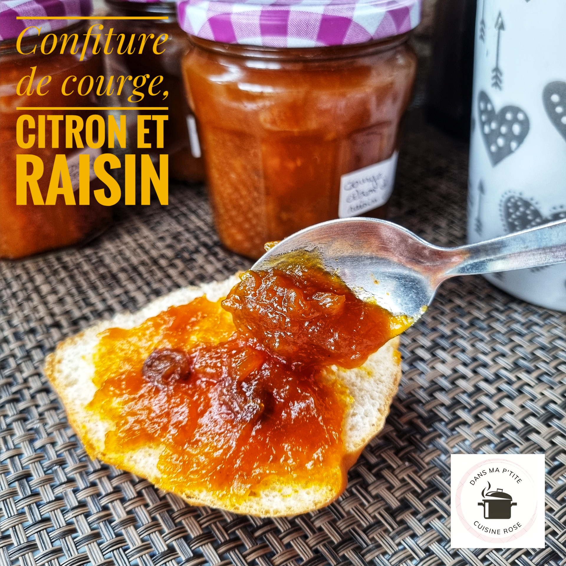 Confiture de courge au citron et aux raisins (au Companion ou non)