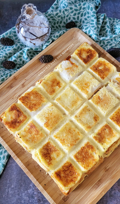 Croque quiche canard, tomates séchées et fromage 