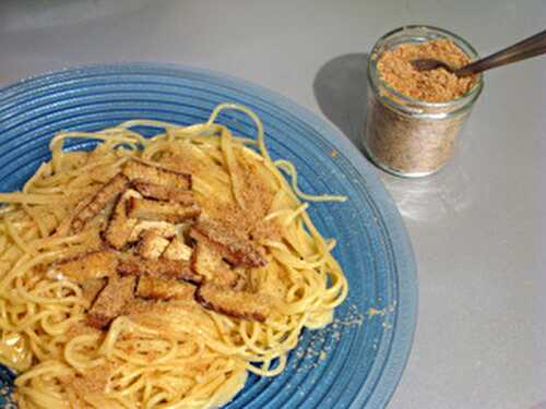 Spaghetti carbonara revisité et parmesan vegan Pâtes et riz