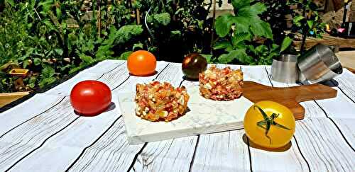 Tartare de tomates 4 couleurs et féta 