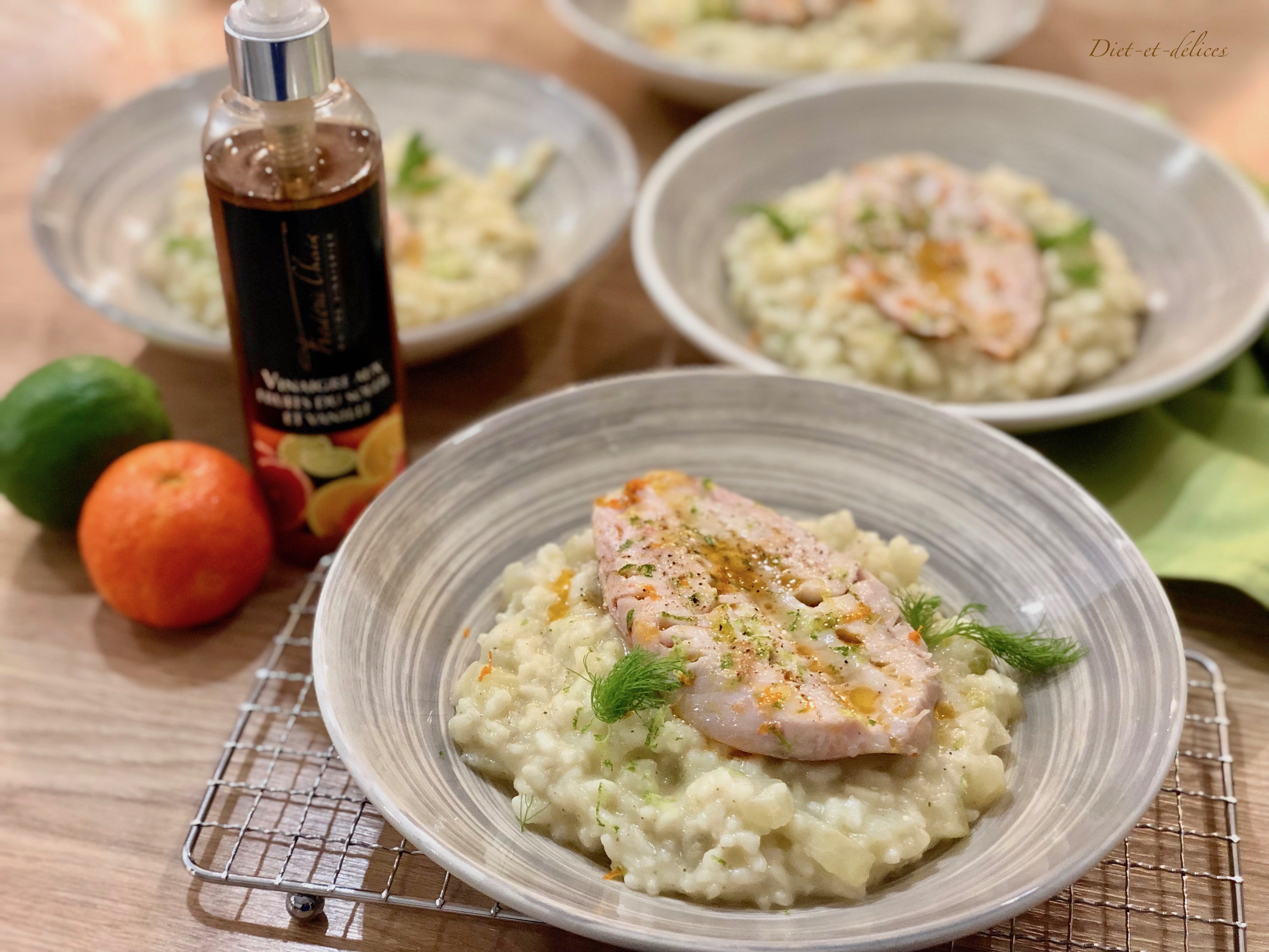 Risotto au fenouil et son filet de rouget aux agrumes