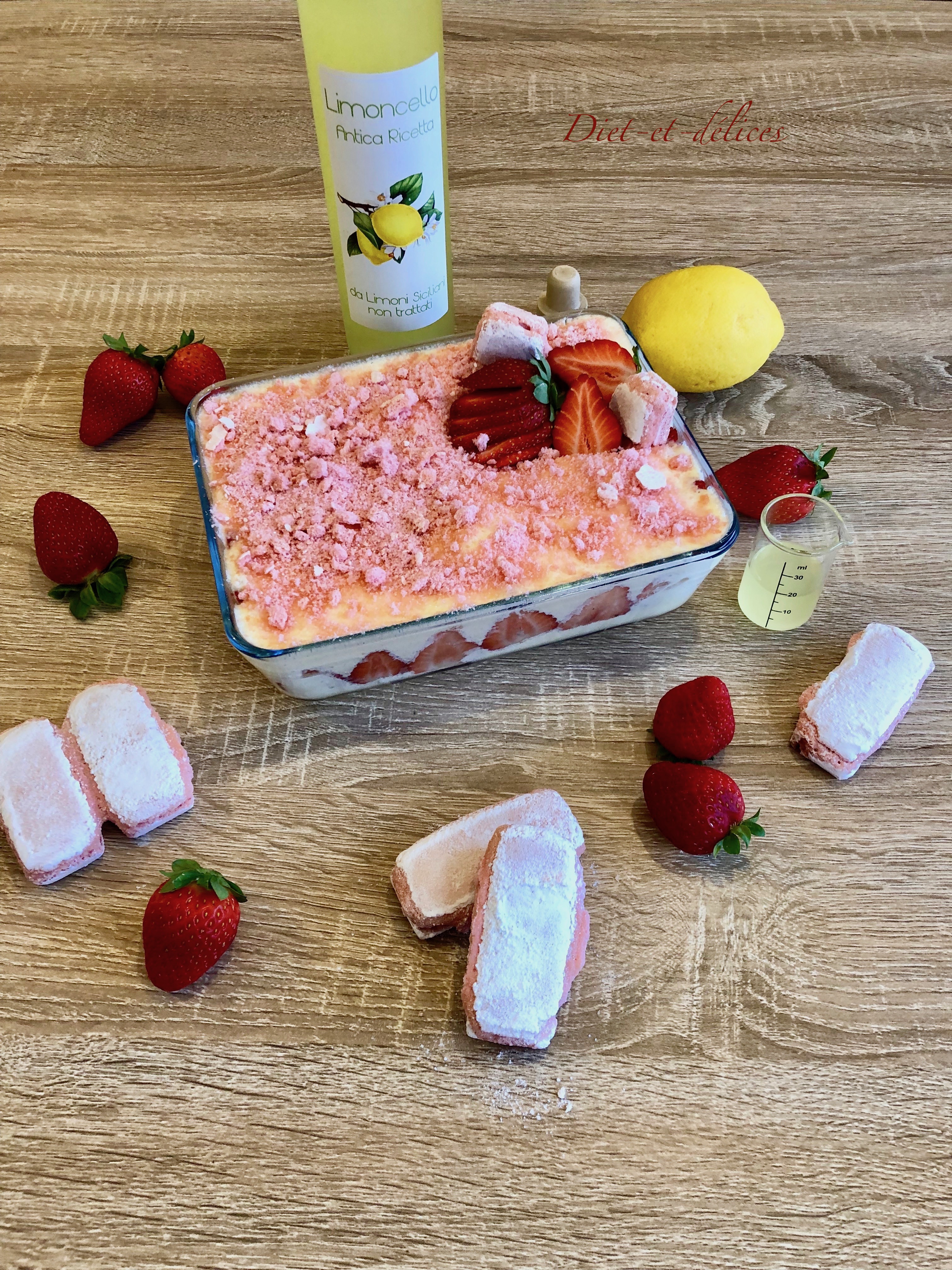 Tiramisu aux fraises et limoncello