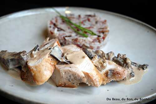 Ballotines de poulet au foie gras et champignons des bois