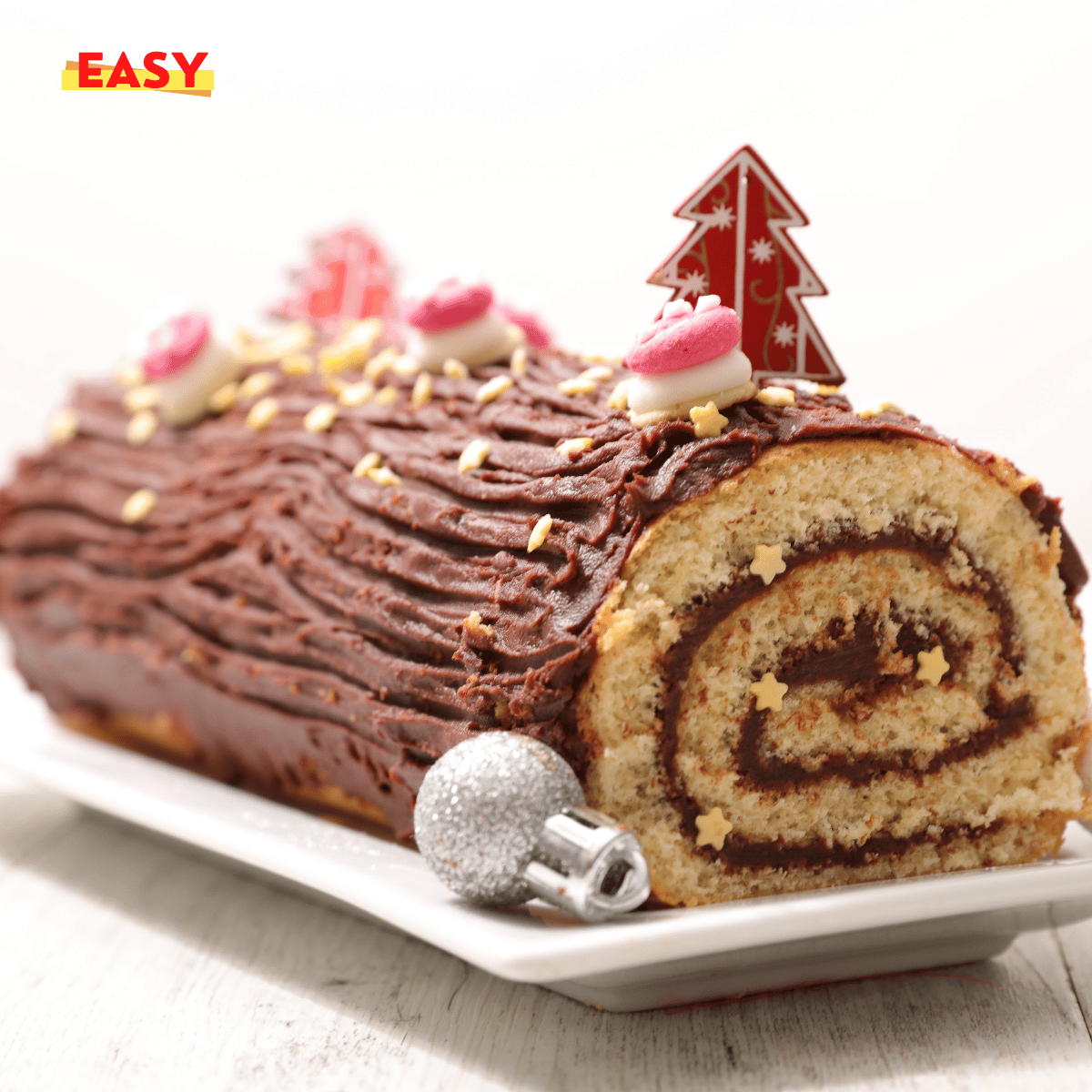 Bûche de Noël Facile aux Agrumes et Amandes Caramélisées