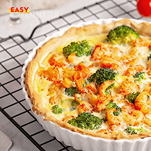 Quiche aux crevettes et brocoli