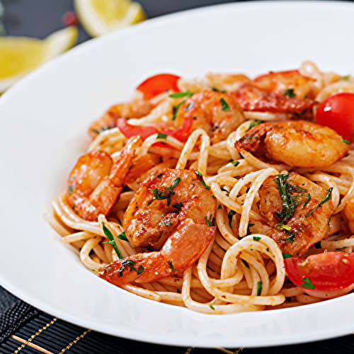 Spaghetti aux Crevettes Sauce Tomate