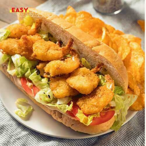 Sandwichs Po’ Boy aux Crevettes à la Friteuse à Air Chaud (Air Fryer)