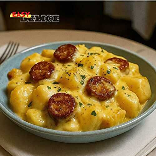 Gratin de Kielbasa et Pommes de Terre Crémeux