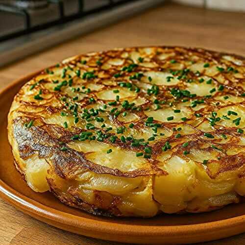 Tortilla Espagnole Croustillante aux Pommes de Terre et Oignons
