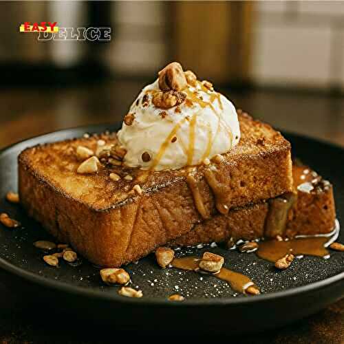 Pain perdu brioché crème et caramel