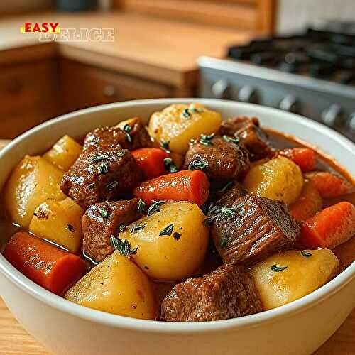 Ragoût de bœuf aux pommes de terre et carottes