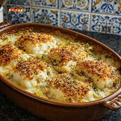 Gratin Fondant de Cabillaud, Poireaux et Crème Fraîche