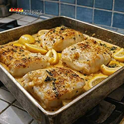 Cabillaud au Four à la Moutarde et Crème Citronnée : Un Plat Raffiné et Fondant