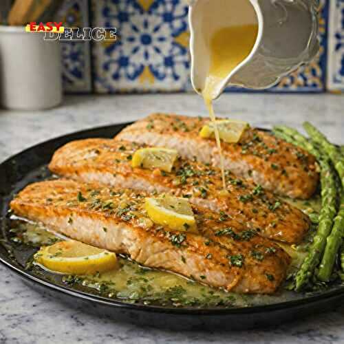 Saumon au beurre à l’ail et citron