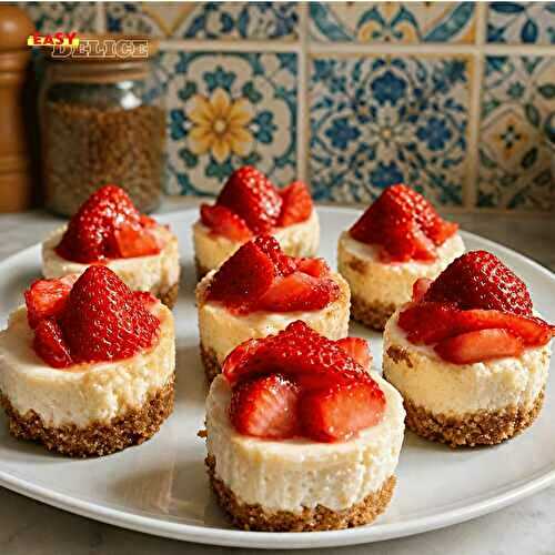 Mini Cheesecakes aux Fraises (Sans Cuisson, Ultra Crémeux & Faciles)
