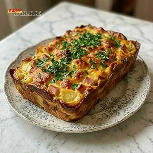 Cake Rustique au Jambon, Emmental et Olives Vertes