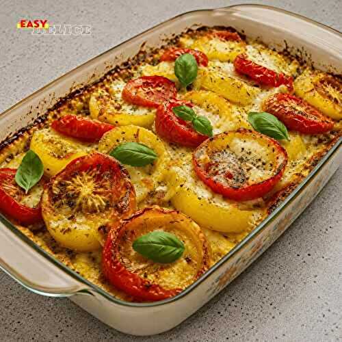 Gratin de Pommes de Terre, Tomates et Mozzarella Ultra Fondant