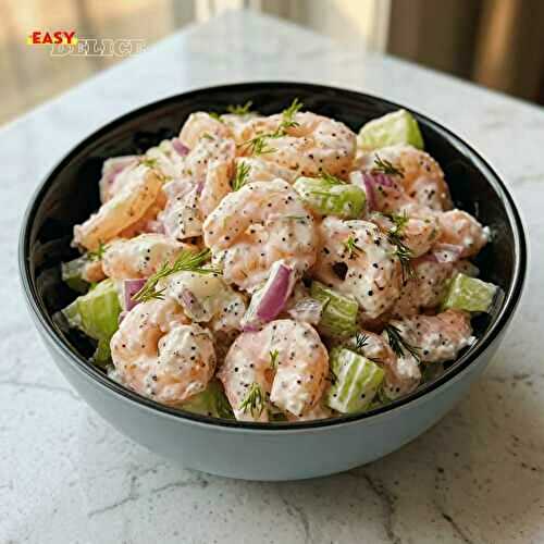 Salade Crémeuse aux Crevettes — Sauce Citronnée Spéciale Maison