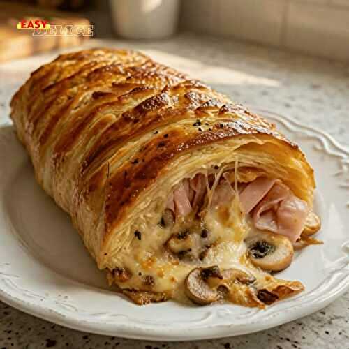 Tresse Feuilletée aux Champignons & Jambon