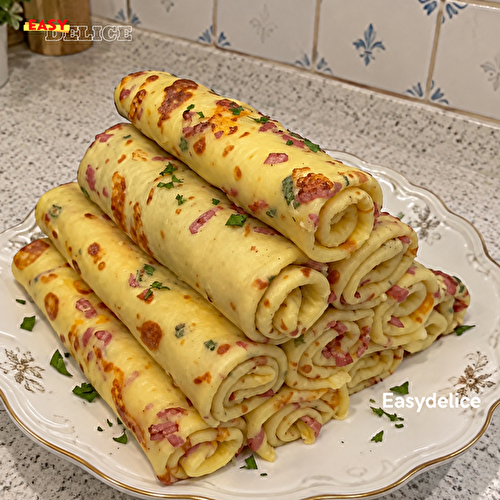Crêpes Salées au Jambon, Fromage & Ciboulette — Moelleuses, Fondantes et Gourmandes
