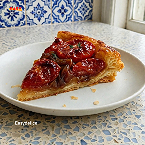Tarte Tatin aux Tomates Caramélisées, Oignons & Thym