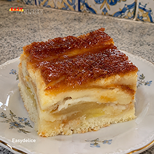 Gâteau Fondant aux Pommes, Crème Vanillée & Caramel au Beurre — Ultra Gourmand et Irrésistible