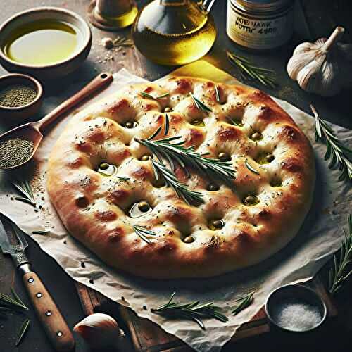 Focaccia moelleuse au romarin et à l'huile d'olive